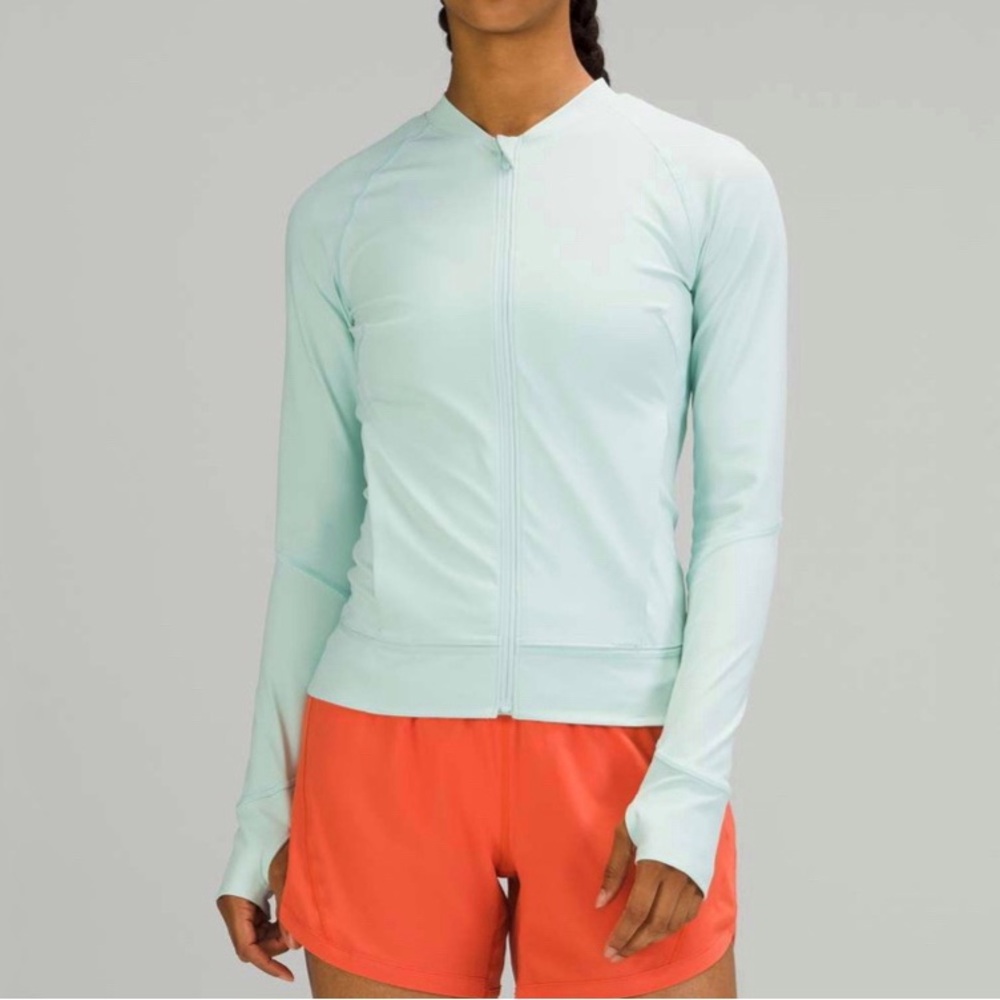 Lululemon nulux UVP delicate mint zip up jacket size 6